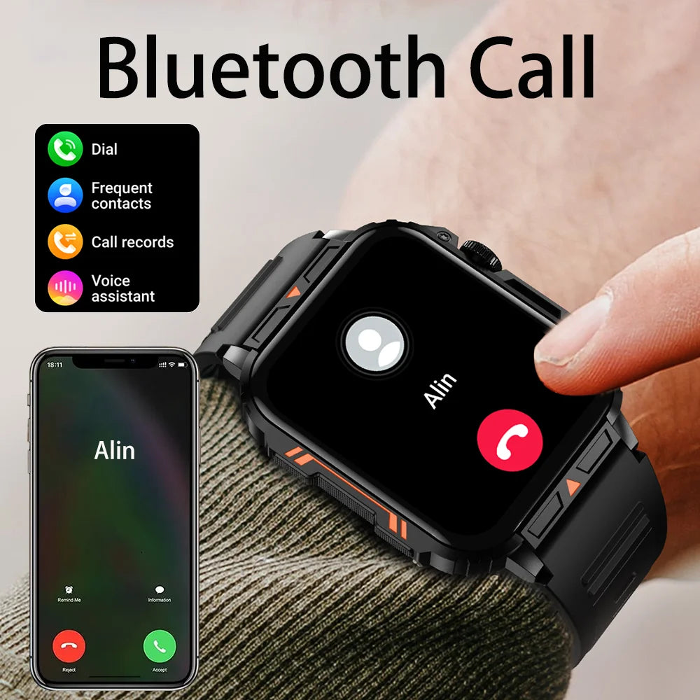 Smartwatch – Bluetooth Calls, Fitness Tracker, Waterproof, Long Battery