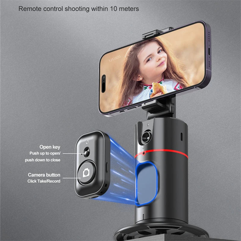 Wireless Gimbal Stabilizer – 360° Selfie Stick with Face Tracking & Bluetooth