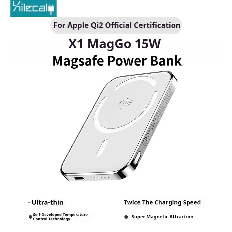 Eclipse Pro Qi2 – Ultra-Slim 10000mAh Magnetic Power Bank | 15W Wireless + 20W PD Fast Charge