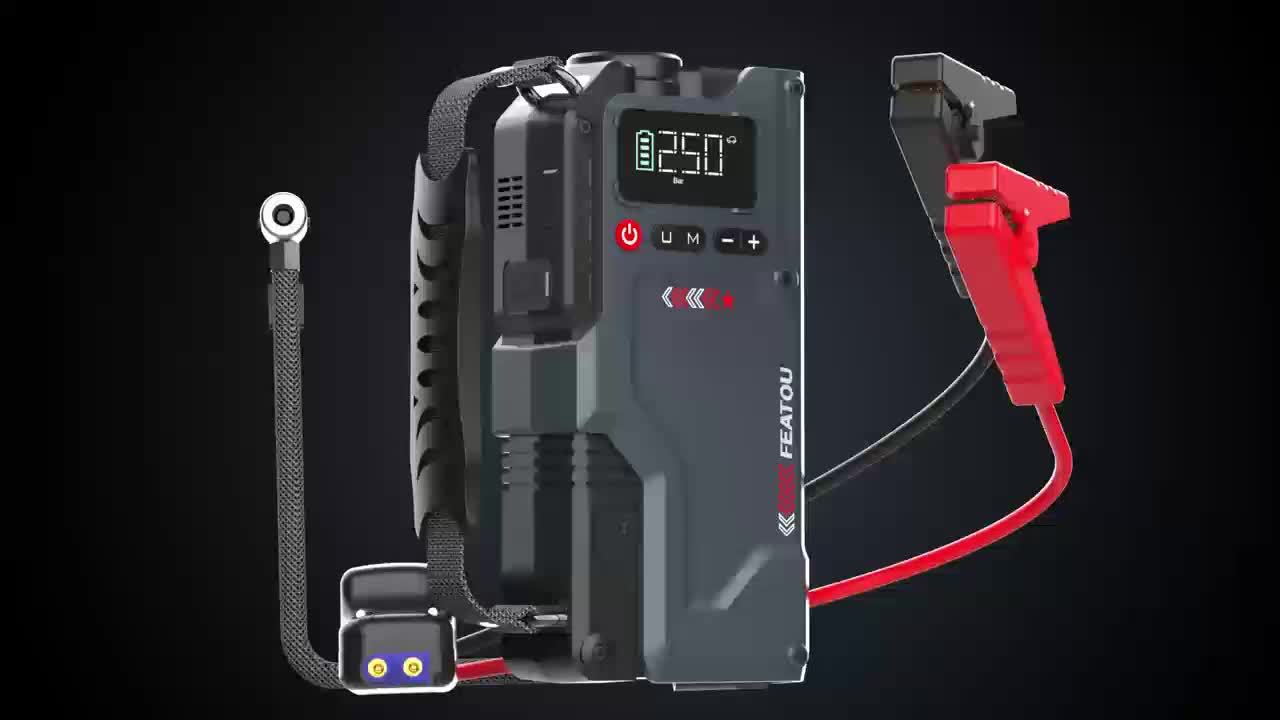 5-in-1 Jump Starter with Air Compressor – 3000A Peak, 150PSI Tire Inflator, Portable Car Battery Charger for 10L Gas & Diesel, QC18W Fast Charging, LED Emergency Light