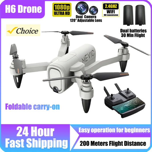 HR H6 Professional Drone Foldable Quadcopters 120°Adjustable 1080P HD Camera WIFI FPV 2.4GHz Transmission For Kids Holiday Gifts