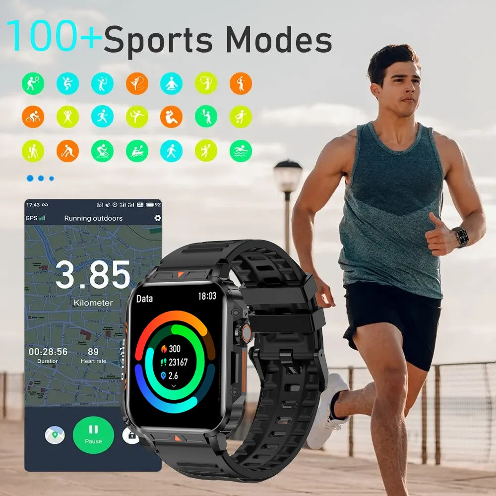 Smartwatch – Bluetooth Calls, Fitness Tracker, Waterproof, Long Battery