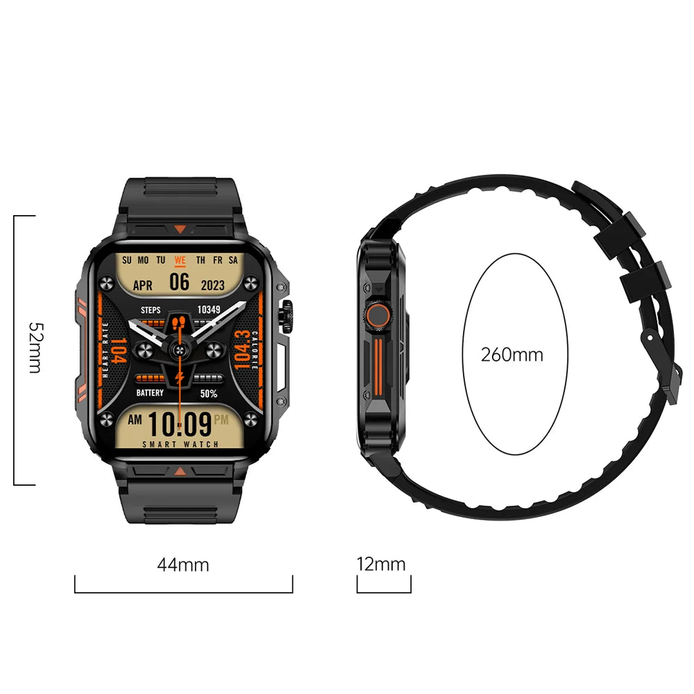 Smartwatch – Bluetooth Calls, Fitness Tracker, Waterproof, Long Battery