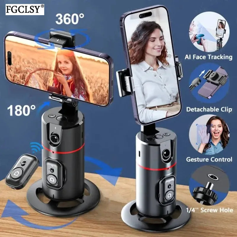 Wireless Gimbal Stabilizer – 360° Selfie Stick with Face Tracking & Bluetooth