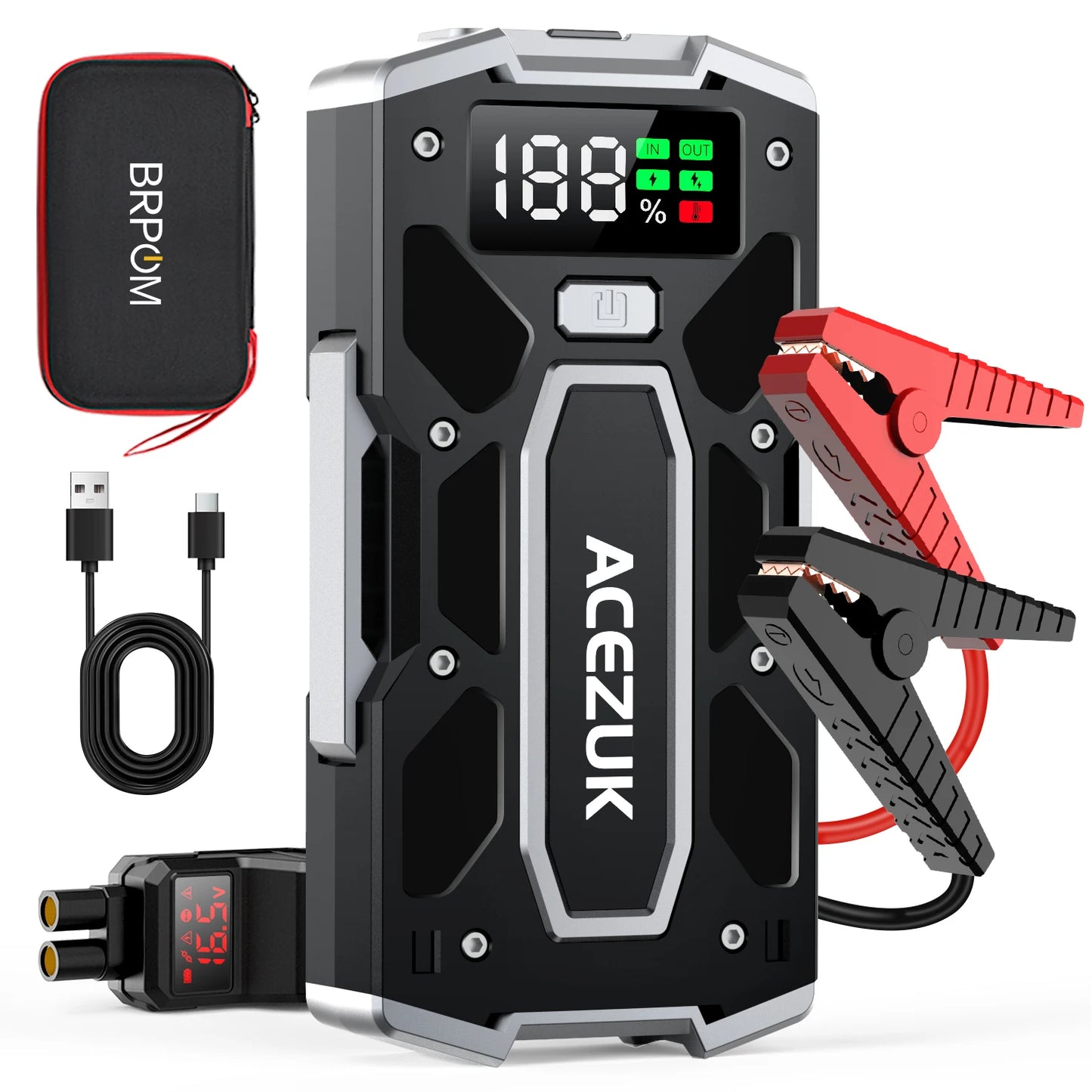 ACEZUK 5000A Start Power Bank 26800mAh Jump Starter Car Booster External Battery 12V Starting Device for Petrol Diesel Powerbank