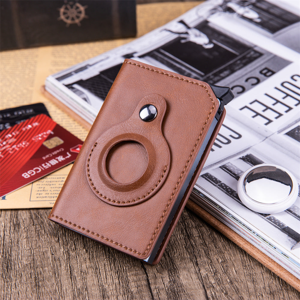 Men's Anti-theft Swipe Card Holder Tracker Hole I Smart Wallet.