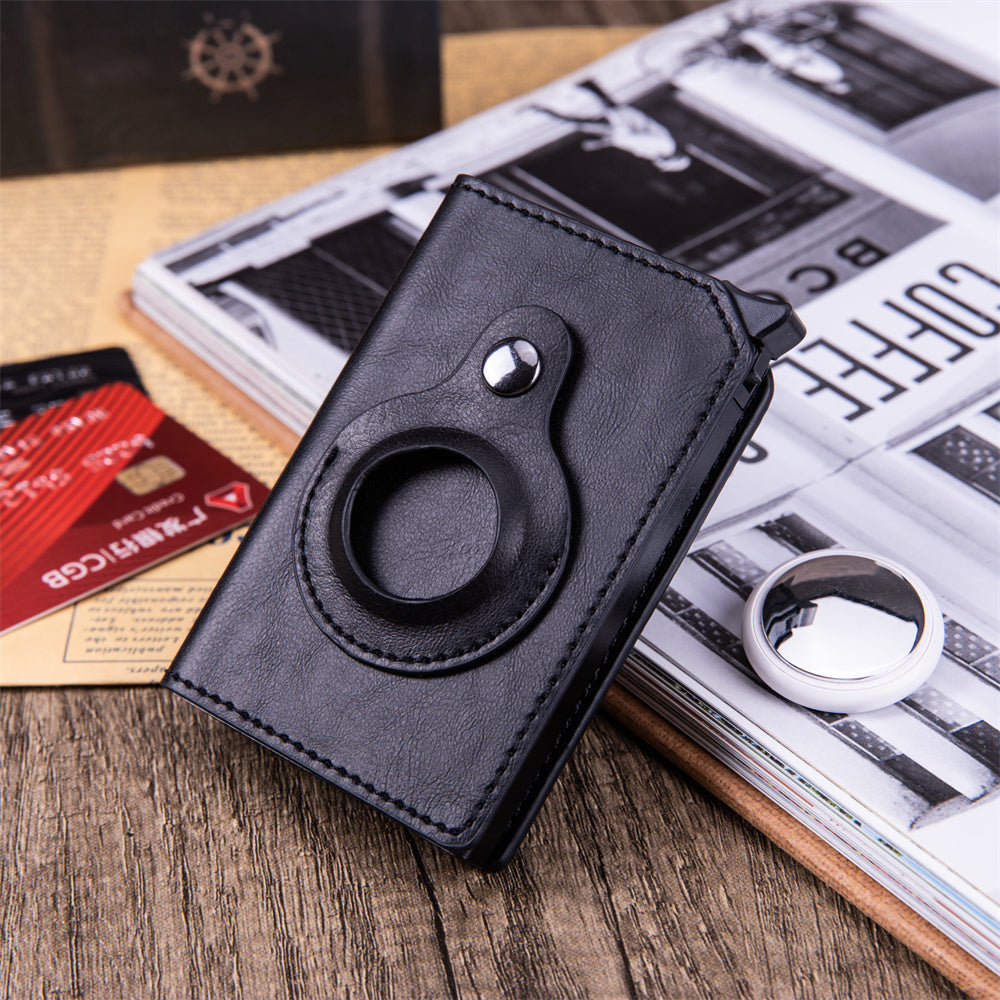 Men's Anti-theft Swipe Card Holder Tracker Hole I Smart Wallet.