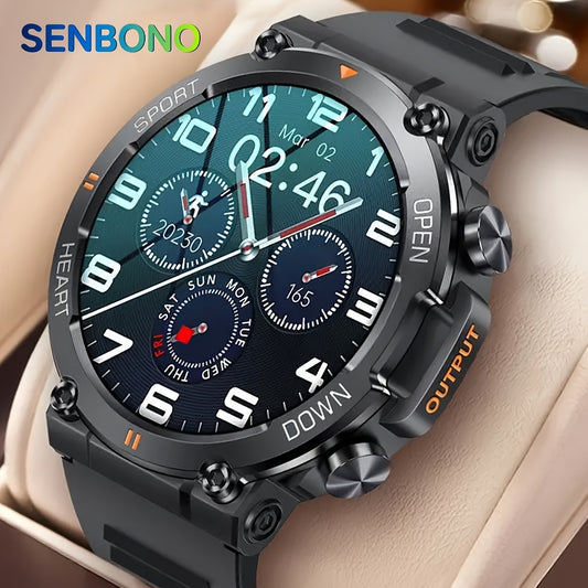 1.39inch Big Screen SENBONO Men Smart Watch with Wireless Call, 400mAh Fitness Tracker for IPhone Android, Gift for Men Women with Custom Dial and Outdoor Sports Features